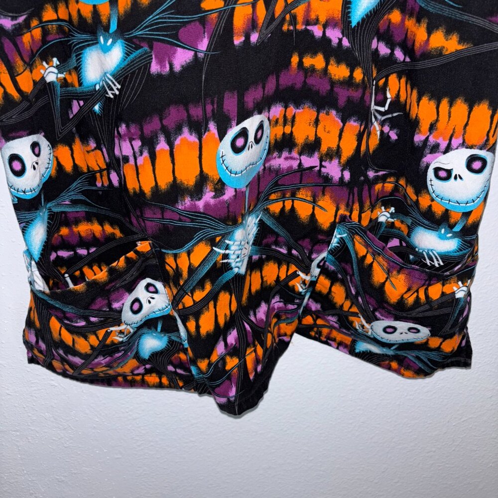 Disney Nightmare Before Christmas Jack Skellington Scrub Top L Halloween Tie Dye - Picture 3 of 5